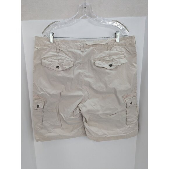 Ruff Hewn Men Beige Flat Front Cotton Blend Cargo Shorts Size 38 - Picture 5 of 10